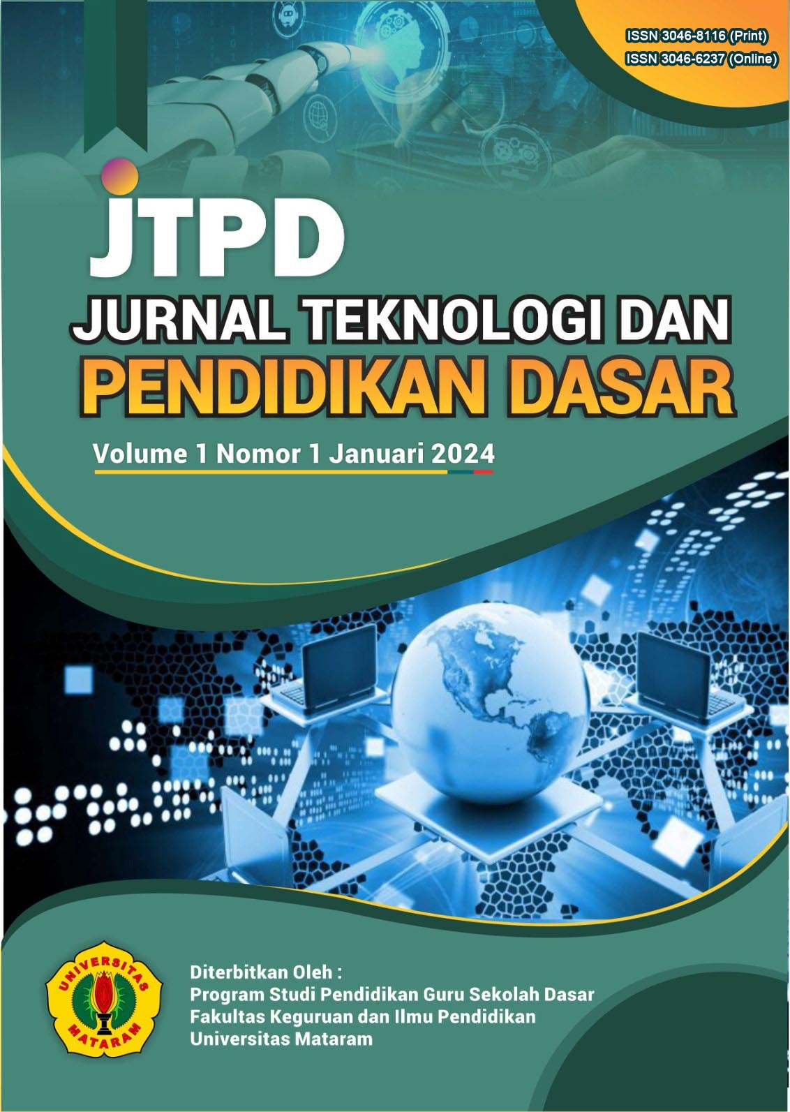 Jurnal Teknologi dan Pendidikan Dasar (JTPD) is a platform for publishing articles resulting from research, development, and literature studies in the field of technology and elementary education published by the Elementary Education Study Program, Faculty of Teacher Training and Education, Universitas Mataram. This journal focuses on the fields of technology and elementary education. The technology field includes learning media, learning media development, online learning, learning management systems, e-learning, and technology -ntegrated learning. . The field of elementary education includes elementary education learning models, learning evaluation in elementary education, learning strategies, character education in elementary education, thematic learning, inclusive education, and main subject education at the elementary education level (science, social studies, language, citizenship, mathematics, religious education, and arts and culture). TJurnal Teknologi dan Pendidikan Dasar (JTPD) is published every six months, namely January and July. 
